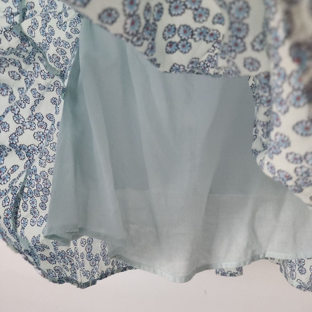 Maje Blue and White Floral Print Tiered Sundress Size 1 Backless Summer Dress - Picture 11 of 13